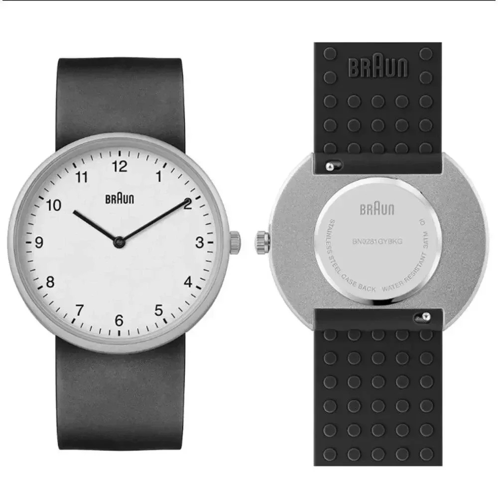 NEW Braun Gents BN0281 Analogue Interchangeable Wrist Watch Set Gray Black